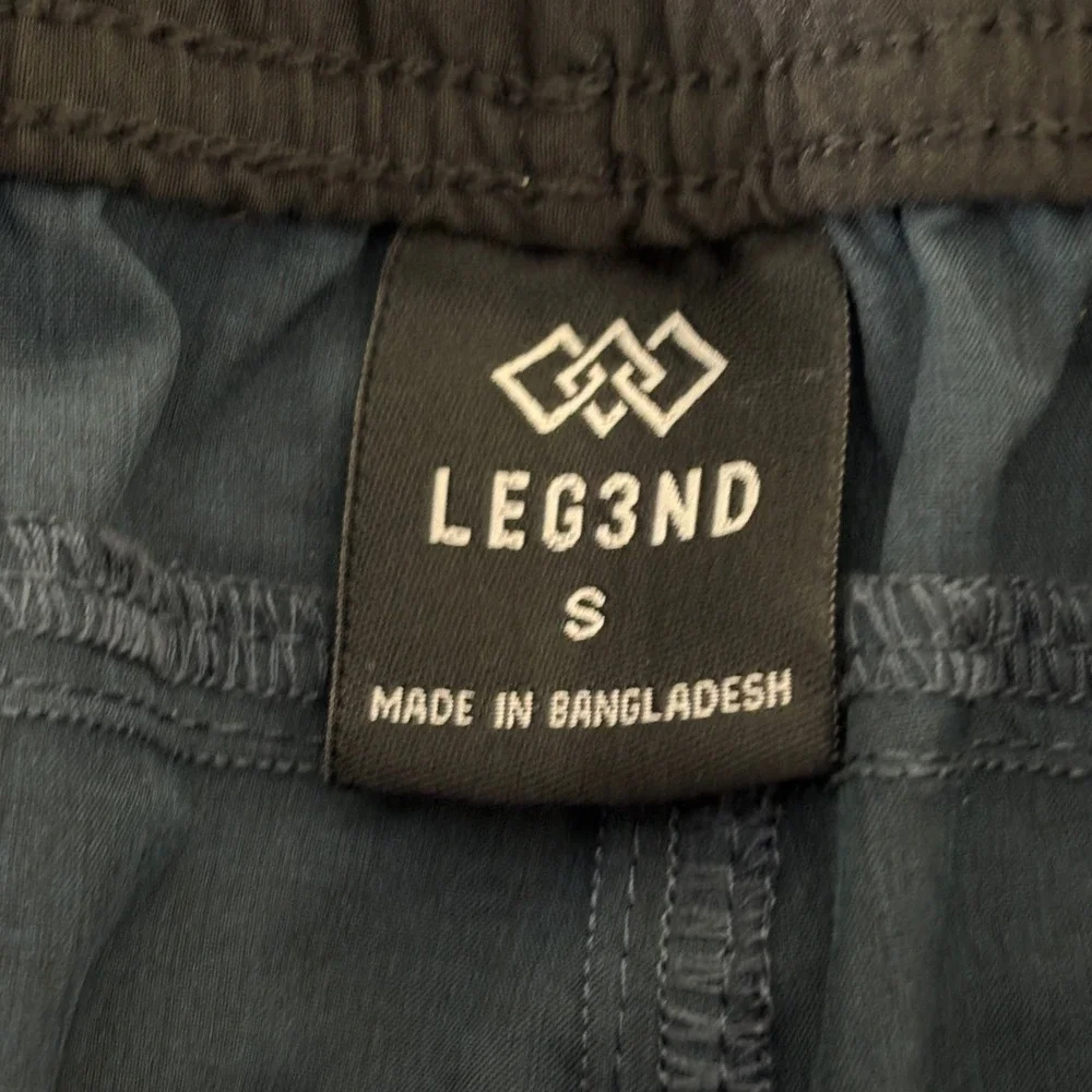 LEG3ND Mens Athletic Shorts Teal Blue Gray Trim Pockets FA50191 Size S